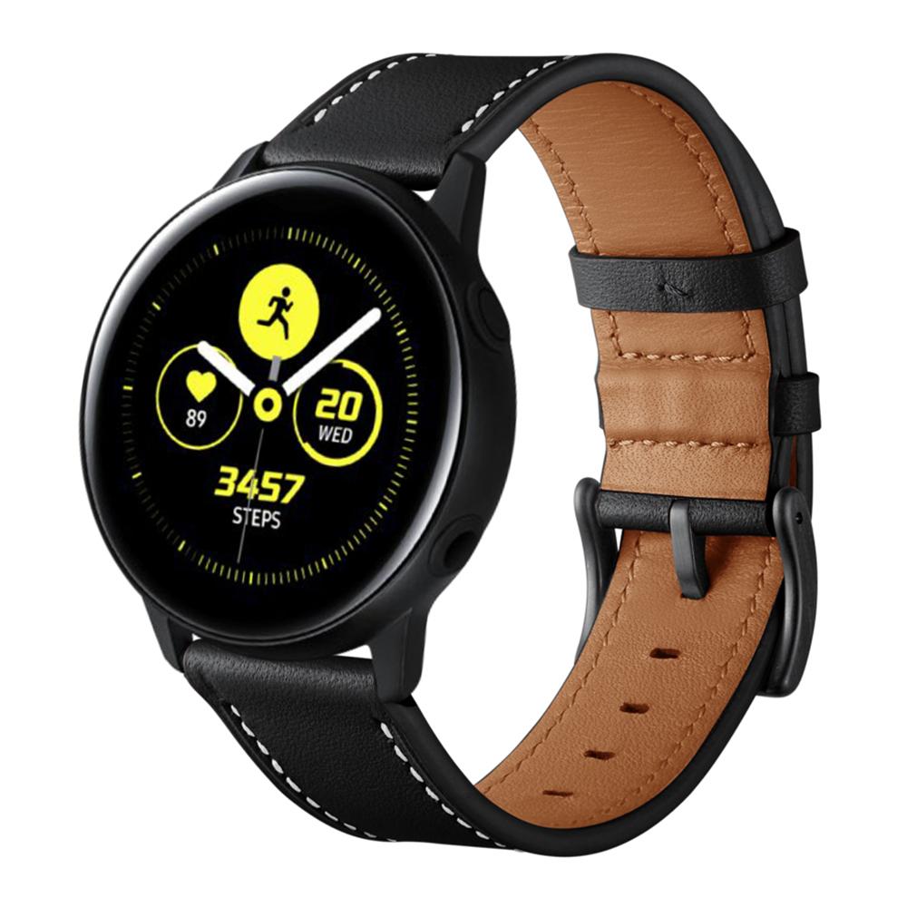 20mm Smart Watch Replacement Strap for Samsung Galaxy Watch4 Classic/Galaxy Watch4/Galaxy Watch Active1/Active2 Genuine Cow Leather Band