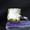 19.80 Ct One Champagne Stone Emerald Moissanite Silver Ring Top Simulant Sz-10 Ar-3652
