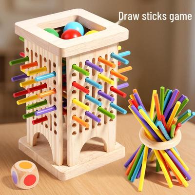 Деревянная игра на баланс для детей: Интерактивная развивающая игрушка для сопоставления цветов и взаимодействия родителя и ребенка