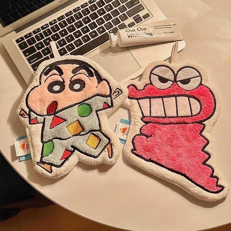 New Crayon Shin-Chan Anime Cartoon Hand Towel Cute Hanging Style Super Absorbent Thickened Hand Towel For Bathroom And Kitchen