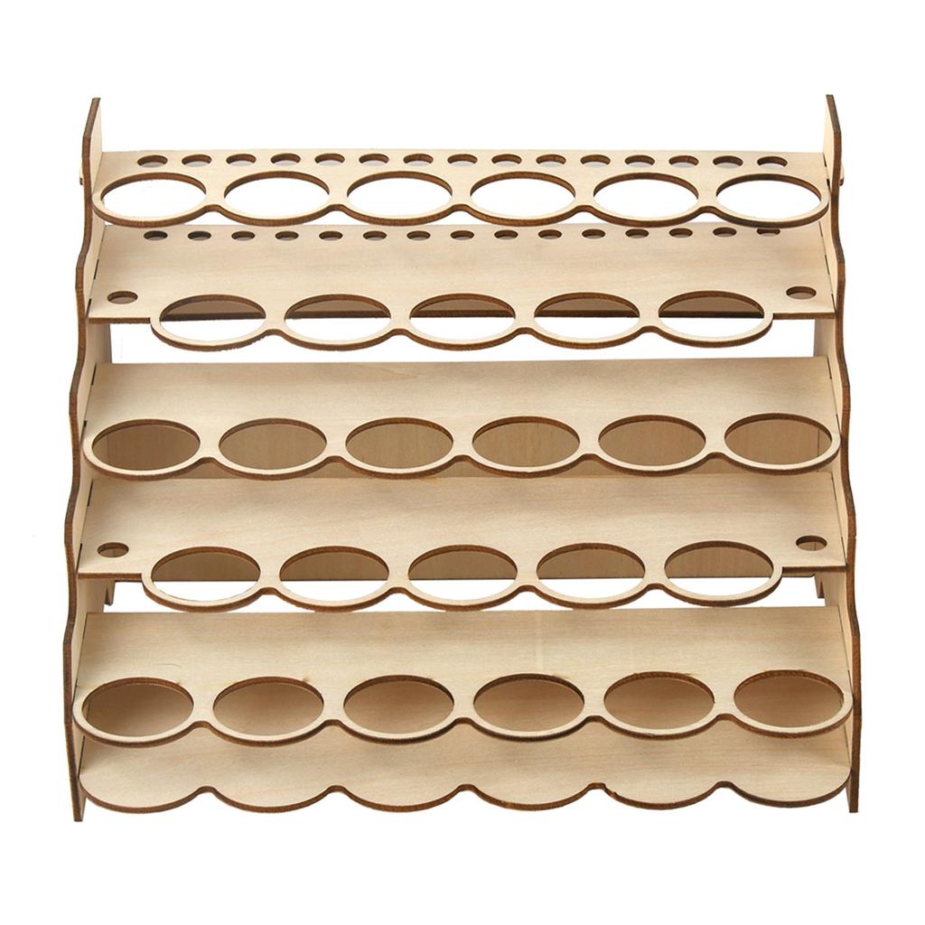 DIY Wooden Pigment Rack Multiple Layers Painting Supplies Organizer Painting Pigment Brushes Pens Holder