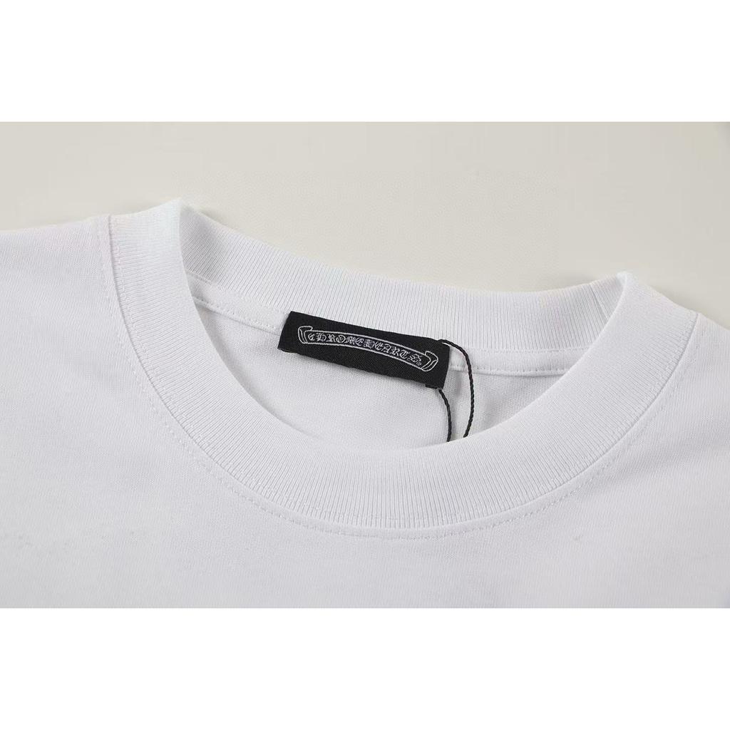 W352 CHROME HEARTS 2025 Summer New High Quality Cotton Round Neck Loose Large Size Men's and Women's T-shirt Couple T-shirt