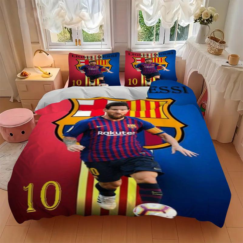 Messi'S Barcelona Legacy Print 3Pcs Bedding Setduvet Cover With 2 Bedropillowcase Home Birthday Gift