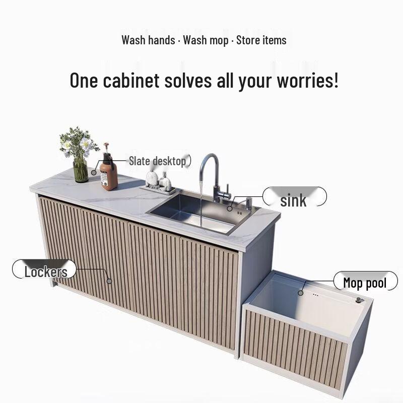 Комбинированная раковина и мойка для швабр из алюминиевого сплава для улицы