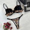 Сексуальное белье леопардовый принт сексуальный комплект бюстгальтер и стринги удобный комплект собирающего белья