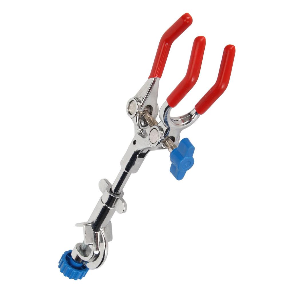 Лабораторный зажим с 3 зубцами и резиновым покрытием, регулировка давления, зажим для колб с 3 пальцами для удержания предметов U