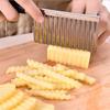 Stainless Steel French Fry Knife Serrated Blade Vegetable Fruit Cutter Wave Knife Chopper