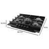 Газовая варочная панель - CECOTEC - Bolero Squad G 5400F - 5 конфорок - Черное стекло - 10,4 кВт