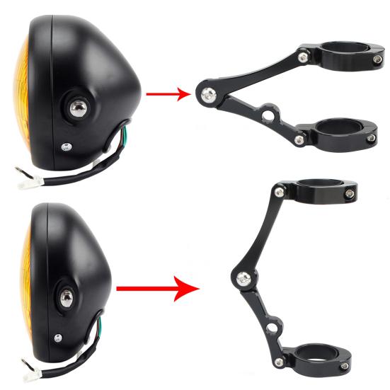 2Pcs Headlight Brackets Adjustable Aluminum Alloy 39-41mm Motorcycle Headlight Supports for Motor Bike