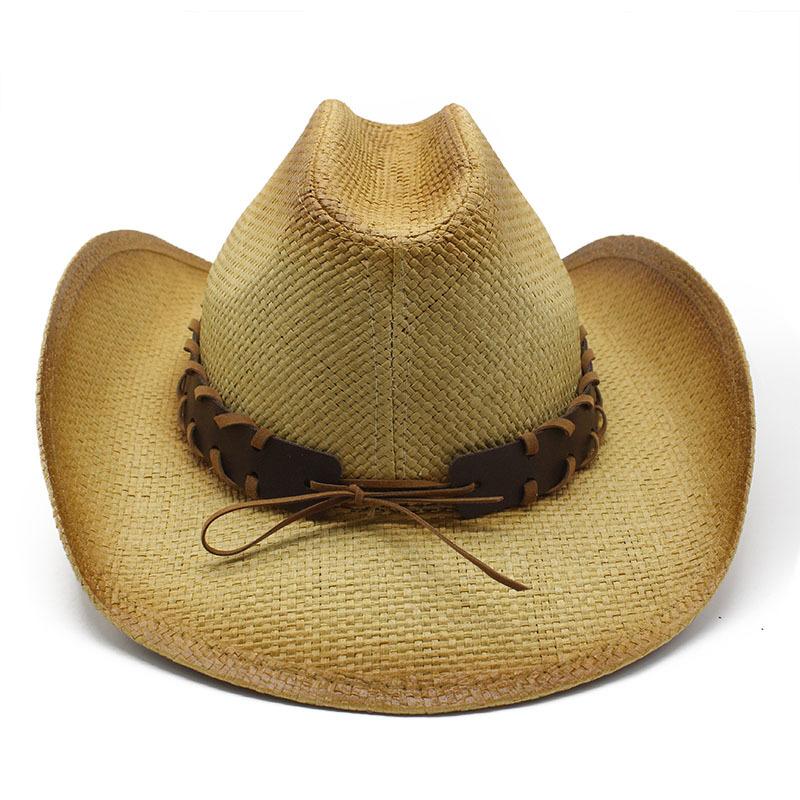 Новая весенне-летняя мужская и женская джинсовая соломенная шляпа в стиле вестерн, соломенная шляпа-тени, шляпа рыцаря, солнцезащитная шляпа
