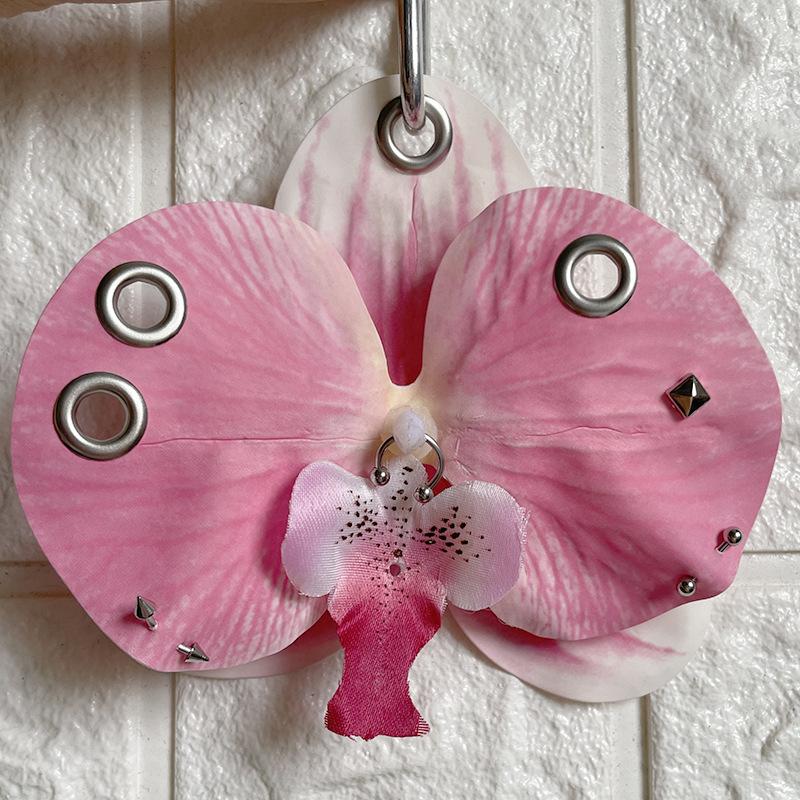 Exquisite Phalaenopsis Orchid Keychain Fashion Simulation Flower Bag Pendant Backpack Decoration Ornaments Accessories Gifts