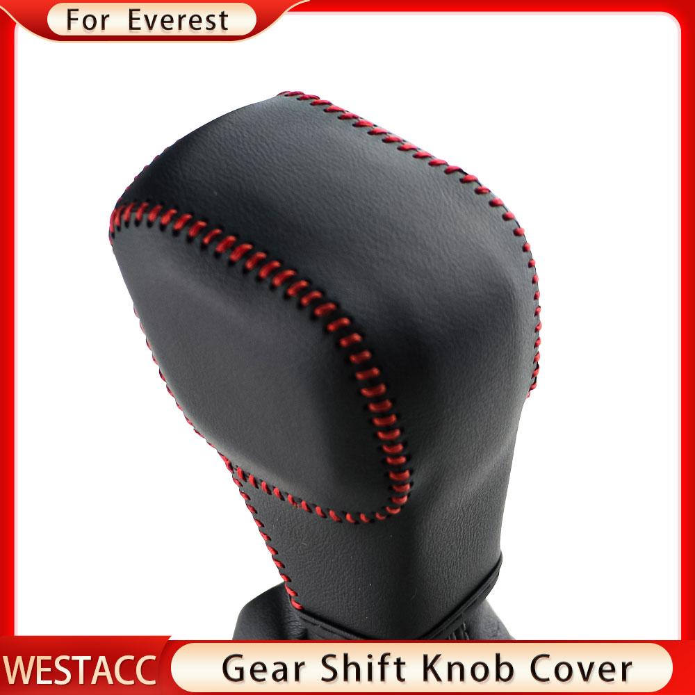 Чехол из натуральной кожи с левым рулем и правым рулем, чехол для ручки переключения передач автомобиля для Ford Everest Ranger-2022, ошейники шестерни, наклейка на шестерню