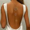 Sexy Gold Flower Back Chain for Women Pearl Beaded Body Necklace Boho Resort Beach Jewelry Backless Dress Accessories