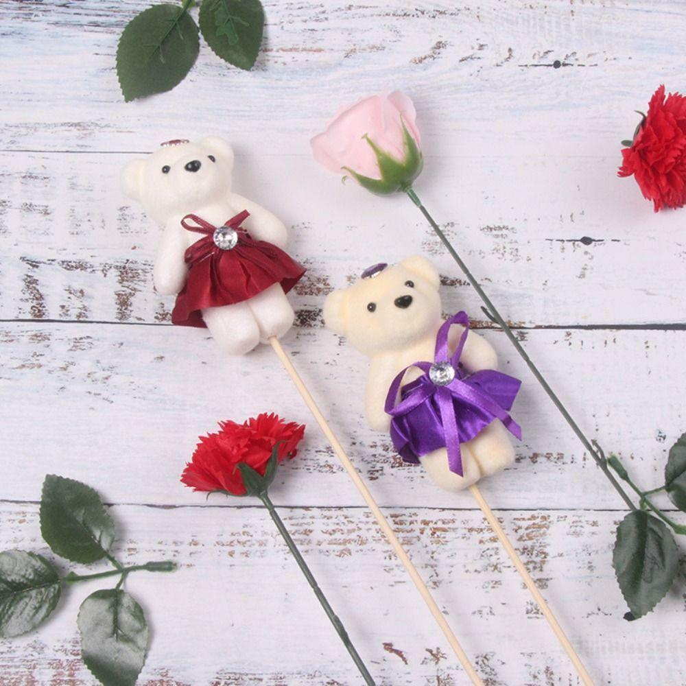 10 шт./набор Милая кукла-медведь Мультяшные плюшевые игрушки Новые аксессуары для букета с медведем