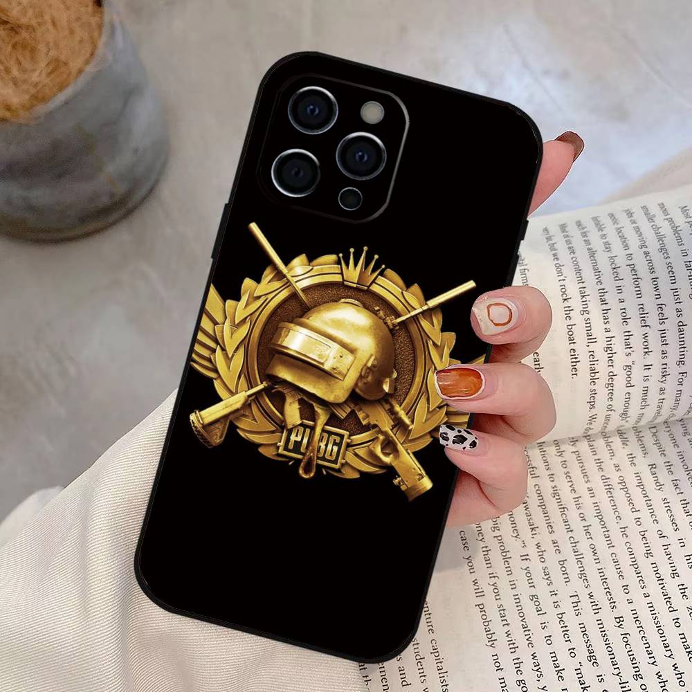 Game P-U-B-G Phone Case For iPhone 17, 16,15,14,13,12,11 Plus,Pro Max, Others Soft Black Cover