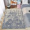 BOHO Blue Vintage Rug Soft Non-Slip Washable Area Carpet Minimalist Vintage Floral Floor Mat for Living Room Bedroom and Office
