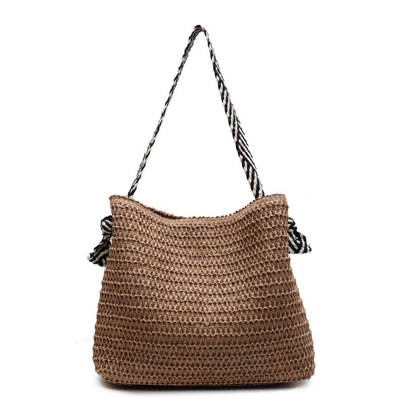 Летняя соломенная сумка через плечо, женская трендовая плетеная сумка через плечо, пляжная сумка для отдыха на море