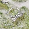 Bamoer 1PC Bowknot Ear Cuff White Gold Plated Clip Earrings for Women Wedding Party Daily Jewelry Gifts