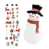 DIY Felt Christmas Snowman Set with 34 Pcs Detachable Ornaments Large Snowman DIY Crafts Christmas Door Wall Hanging Decoration
