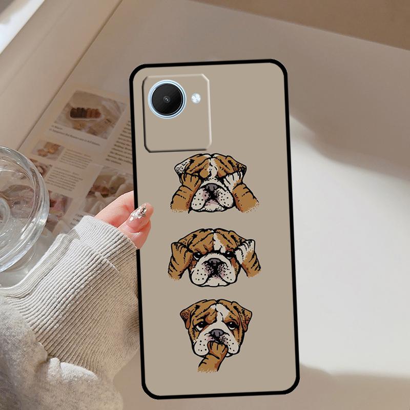 British Bulldog For Realme GT 7 Pro 5 GT 6 6T C67 C61 C55 C53 C51 C21Y C25S C75 10 11 12 13 14 Pro Plus Case
