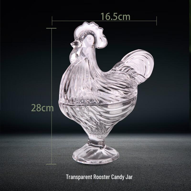 Fulevinci Стеклянная банка для конфет в европейском стиле в виде петуха