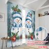 2 шт., 2D плоская печать Шторы Рулонные шторы Милые снеговики Рождественская сцена (3) Полиэстер (без удилища) Праздничное использование для жизни