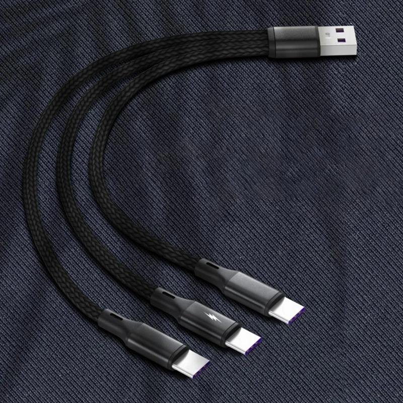 Кабель USB 3 в 1, кабель питания с разъемом USB на 3x Type-C, провод для быстрой зарядки, удлинитель