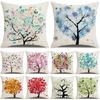 New Household Products Oil Painting Love Tree Linen Pillowcase Gift Sofa Bedroom Cushion Waist Pillowcase