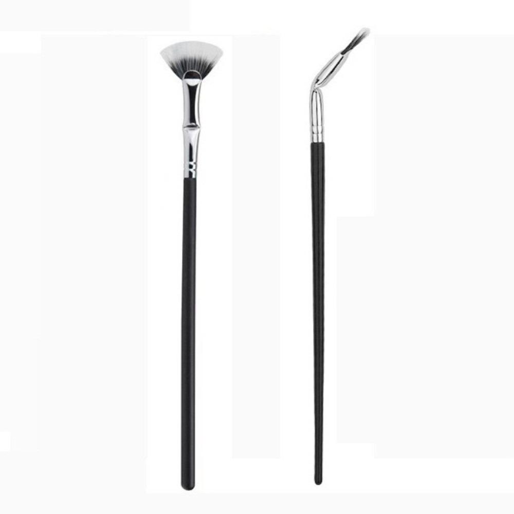 Angled 120° Folding Angle Scalloped Lash Brush Natural Effect Soft Bristles Mascara Fan Brush Professional Lash Separator Tool