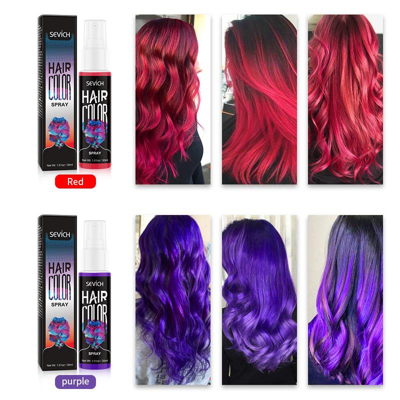 SEVICH 3 бутылки/компл. спрей для краски для волос, мгновенная краска для волос, средство для укладки волос, 30 мл, временная краска для волос, цвет, модный косметический макияж