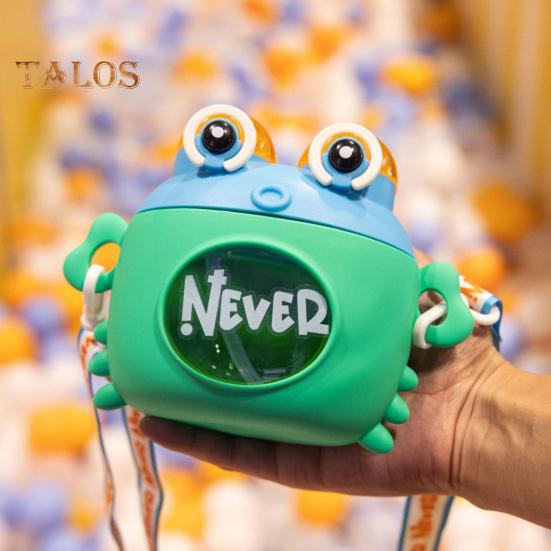 Детская бутылка для воды с ремешком и соломинкой в виде краба, мультяшная кружка для питья, кувшин для мальчиков и девочек, емкость 600 мл, бутылка для воды для активного отдыха и использования в школе