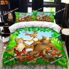 Комплект постельного белья с изображением животных из мультфильма «Зоопарк» для мальчиков и девочек, двуспальный, пододеяльник, наволочка, детская кровать, модный домашний текстиль