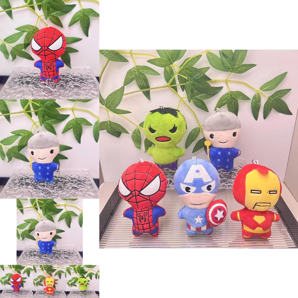 Плюшевая игрушка Marvel Avengers Человек-паук Мягкий брелок с дизайном Железного человека и Халка для детей