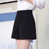 Women's White Wide-Leg High Waist A-Line Slim Suit Shorts for Spring/Summer 2024