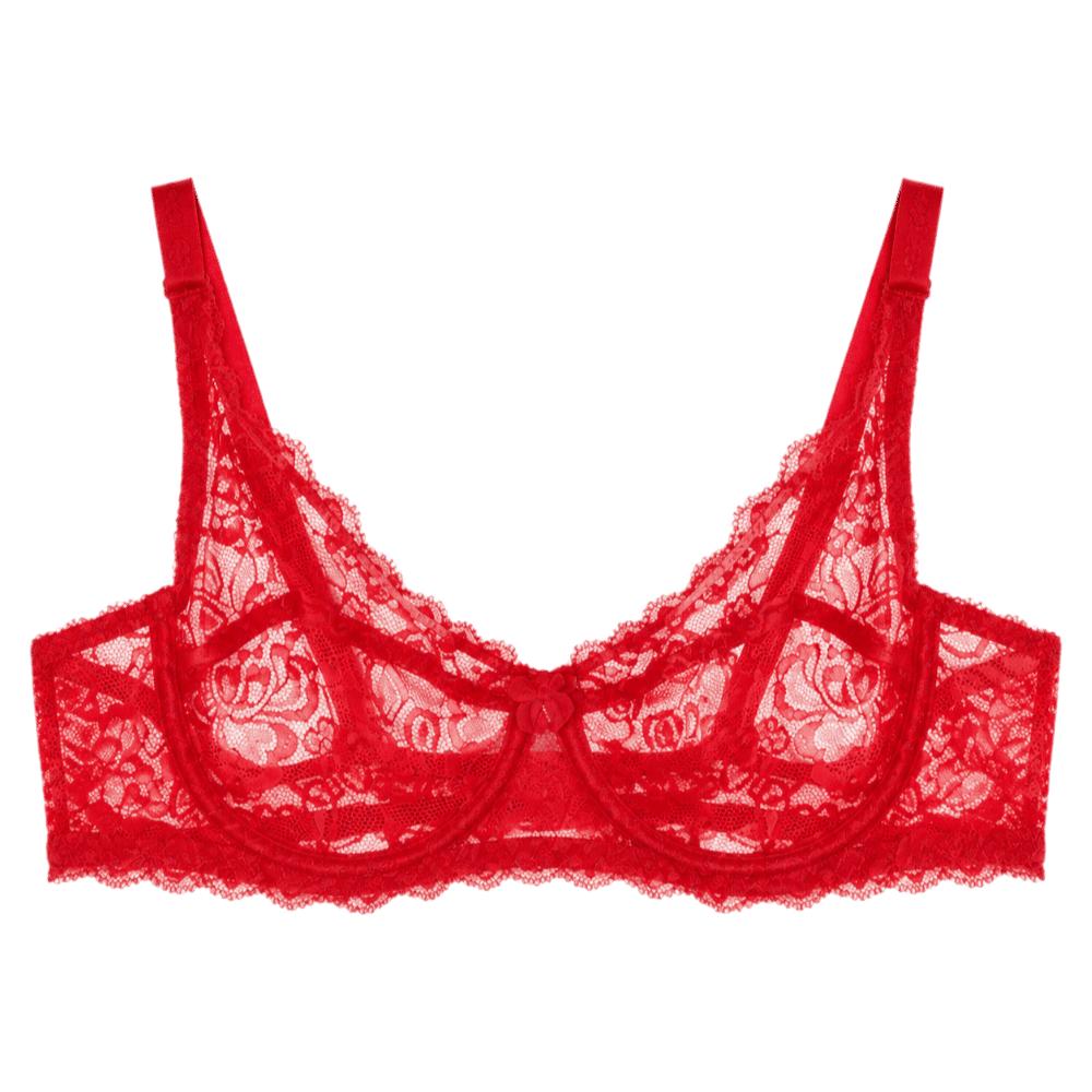 Mesh Transparent Push Up Bra Untra-thin Lace Underwear Seamless Lace Bra Daily Wear