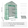 Walk-in Green House, 4.6 x 2.4 x 6.7 ft Greenhouse with Shelves, Set Up in Minutes, High Strength PE Cover with Doors & Windows and Steel Frame,