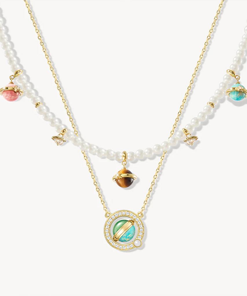 Lola Rose Heliocentric Multi-Pendant Layering Pearl Necklace