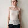 Кашемировый серый топ-майка на тонких бретелях для женщин - Приталенный крой, Теплый шерстяной жилет для весны, осени, зимы