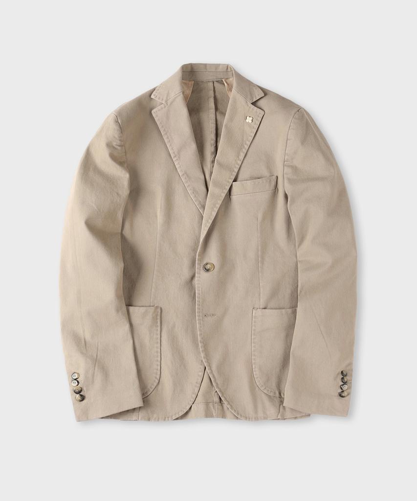 Panicale Beige Garment-Dyed Casual Cotton Jacket