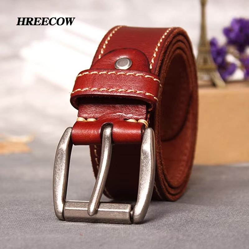 3.8CM New Designer Belts Men High Quality Pin Buckle Luxury Real Full Grain Cowskin Genuine Leather Ceintures Belt for Jeans