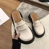 2024 Hot Seller New Fashion Retro Large Head Women's Slippers Thick Bottom Women's Bag Head Half Slippers Vulcanized Shoes