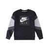 Sweatshirt With Patchwork Design And Logo Print Round Neck Pullover Long Sleeve Kids Sweatshirts Black CD7280-010