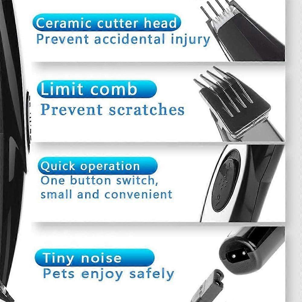 Pet Hair Clipper USB Rechargeable Low Noise Dog Cat Electric Grooming Clippers for Trimming Hair Around Eyes Face Ears Paw Rump, Oi-FRIS