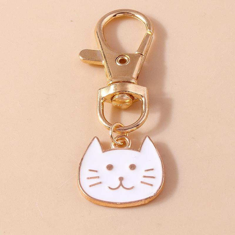 Cute Enamel Puppy Dog Cat Paw Keychain Footprint Keyring Pendants for Car Key Holder Handbag Decor DIY Pet  Jewelry  Gifts