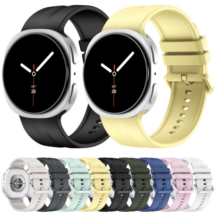 Solid Color Vertical Striped Silicone Replacement Watch Band Wrist Strap For Galaxy Watch9 / 8 / 8 Classic