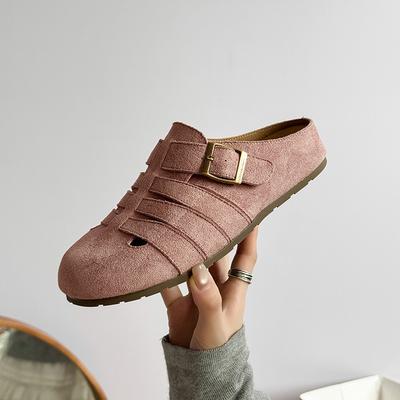 Ретро ниша полые тапочки с мешковиной на голове женская верхняя одежда ленивые одна педаль толстая подошва удобные уродливые милые пустые туфли Boken