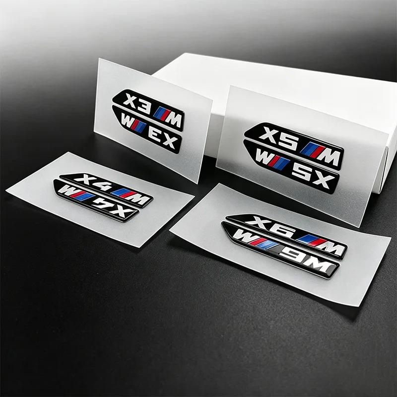2Pcs 6.8cm for BMW M Power X1 X2 X3 X4 X5 X6 Car Fender Side Badge Emblem Black Sticker Logo Styling Decor Glossy Accessories msjk68