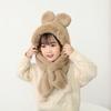One-Piece Kids Hat Hooded Scarf Plush Infant Beanies Cap Fashion Winter Baby Hat Scarf