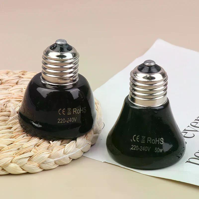 1 шт. Коробка для рептилий, без света, керамическая лампа дальнего инфракрасного обогрева E27, маленькая мини-лампа обогрева 25 Вт 50 Вт 75 Вт, мини-лампа обогрева для питомцев