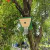 Wood House Carpenter Bee Trap with Clear Bottle Outside Natural Wood Boring Bee
